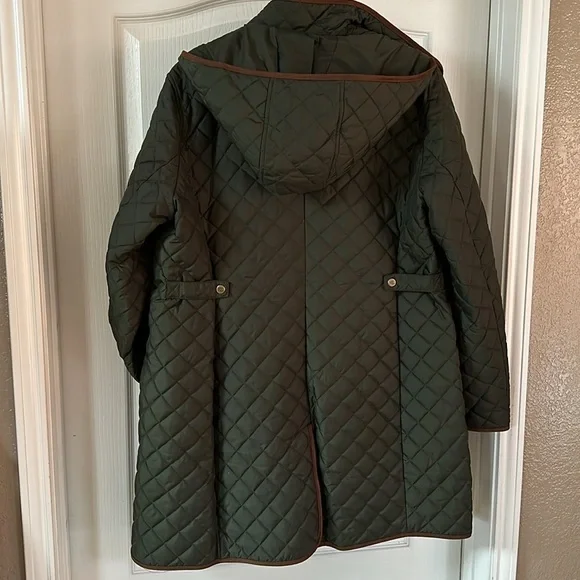 Ralph Lauren Diamond quilt jacket with faux leather trim XL NWT - Picture 11 of 17